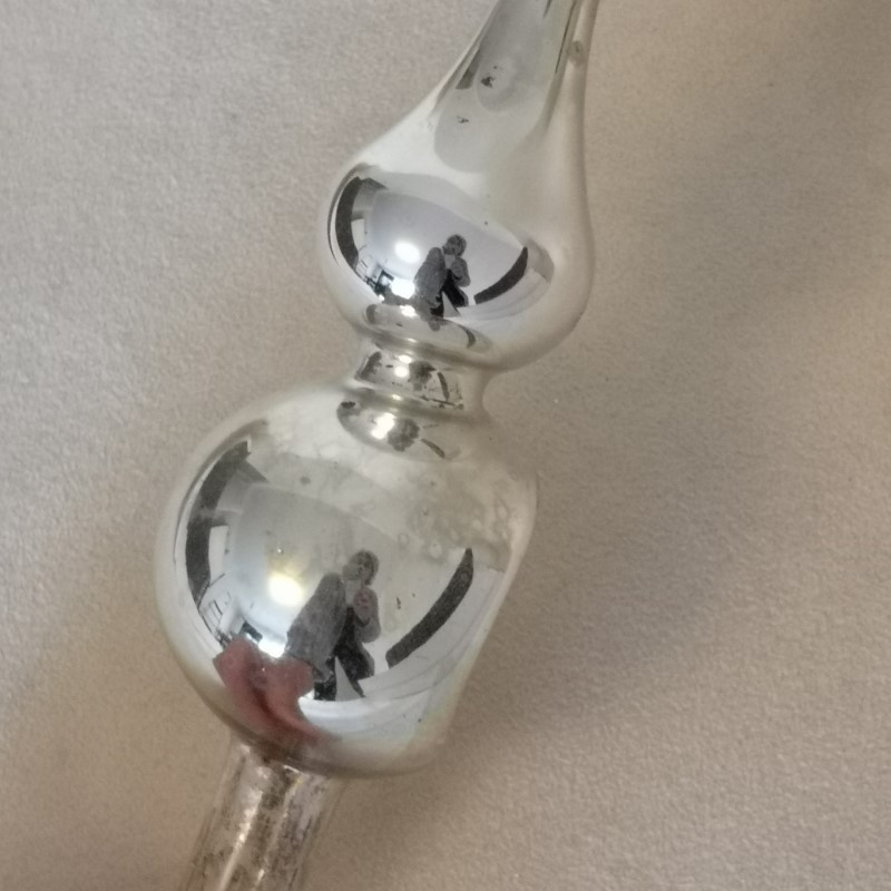 Antieke kerstboom piek zilver reflex roze - Afbeelding 4