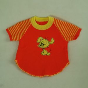Vintage babytruitje oranje/geel maat 62