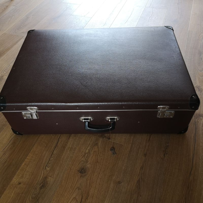 GERESERVEERD Vintage vulcan fiber koffer (groot) - Afbeelding 2