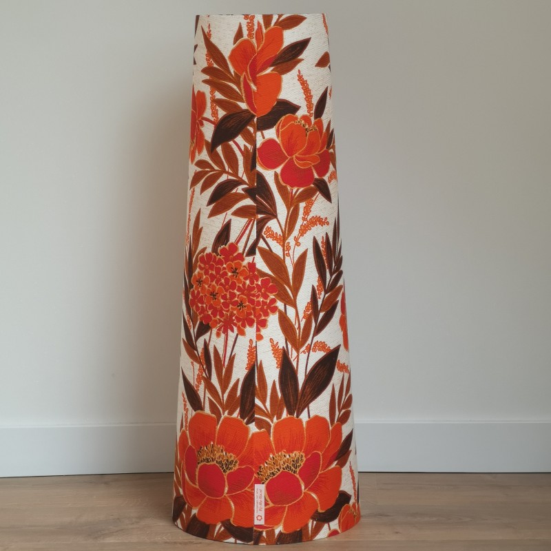 Lampenkap taps vintage oranje bloemen - Afbeelding 3