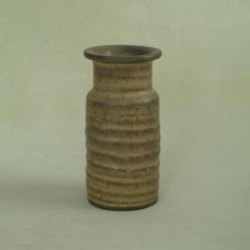 Vintage aardewerk vaas bruintinten