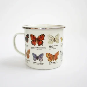 Gift Republic Mok emaille - Enamel Mug - Butterflies