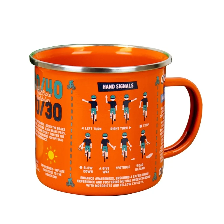 Gift Republic Mok emaille - Enamel Mug - Cycling Guide - Afbeelding 3