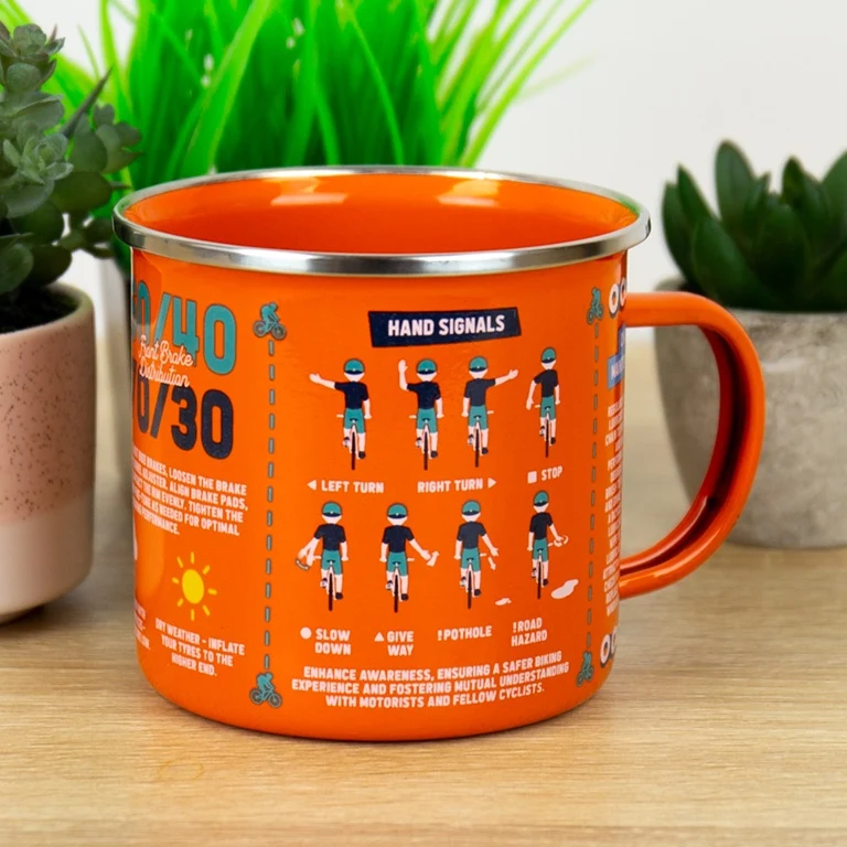 Gift Republic Mok emaille - Enamel Mug - Cycling Guide - Afbeelding 8