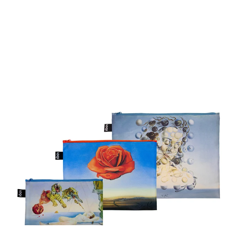 LOQI Zip Pockets - Flight of a Bee, Meditative Rose, Spheres gerecycled